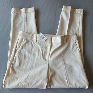 LOFT size 4 Women's Cream Ankle Pants Career Business Casual‎ nwt